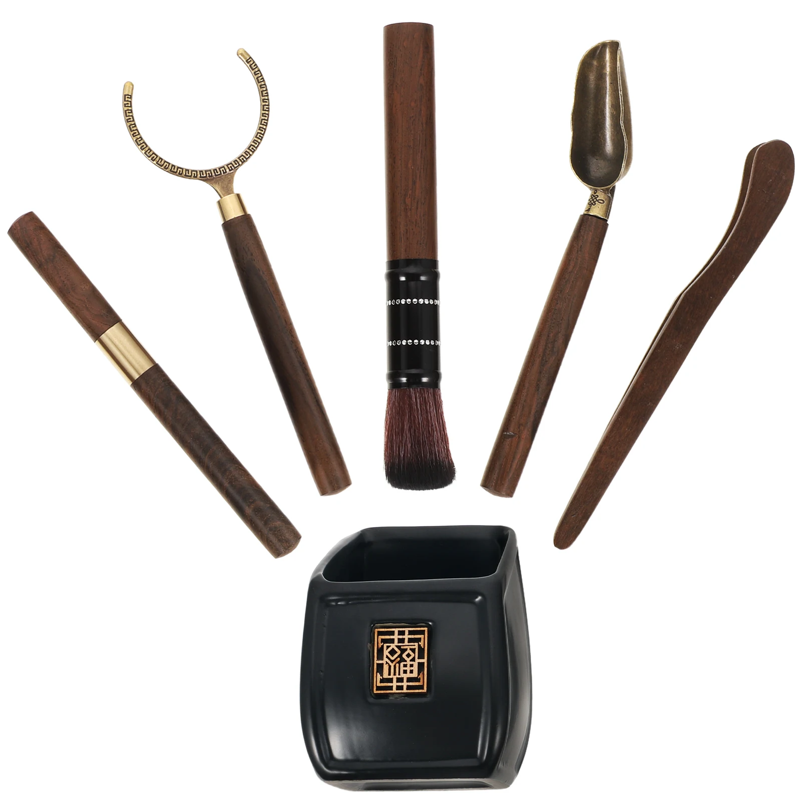 

Art Accessories Set Kung Fu Making Gongfu Tools Chinese Ceremony Utensils Easy Clean Wood Tea House Tools Tea Serving