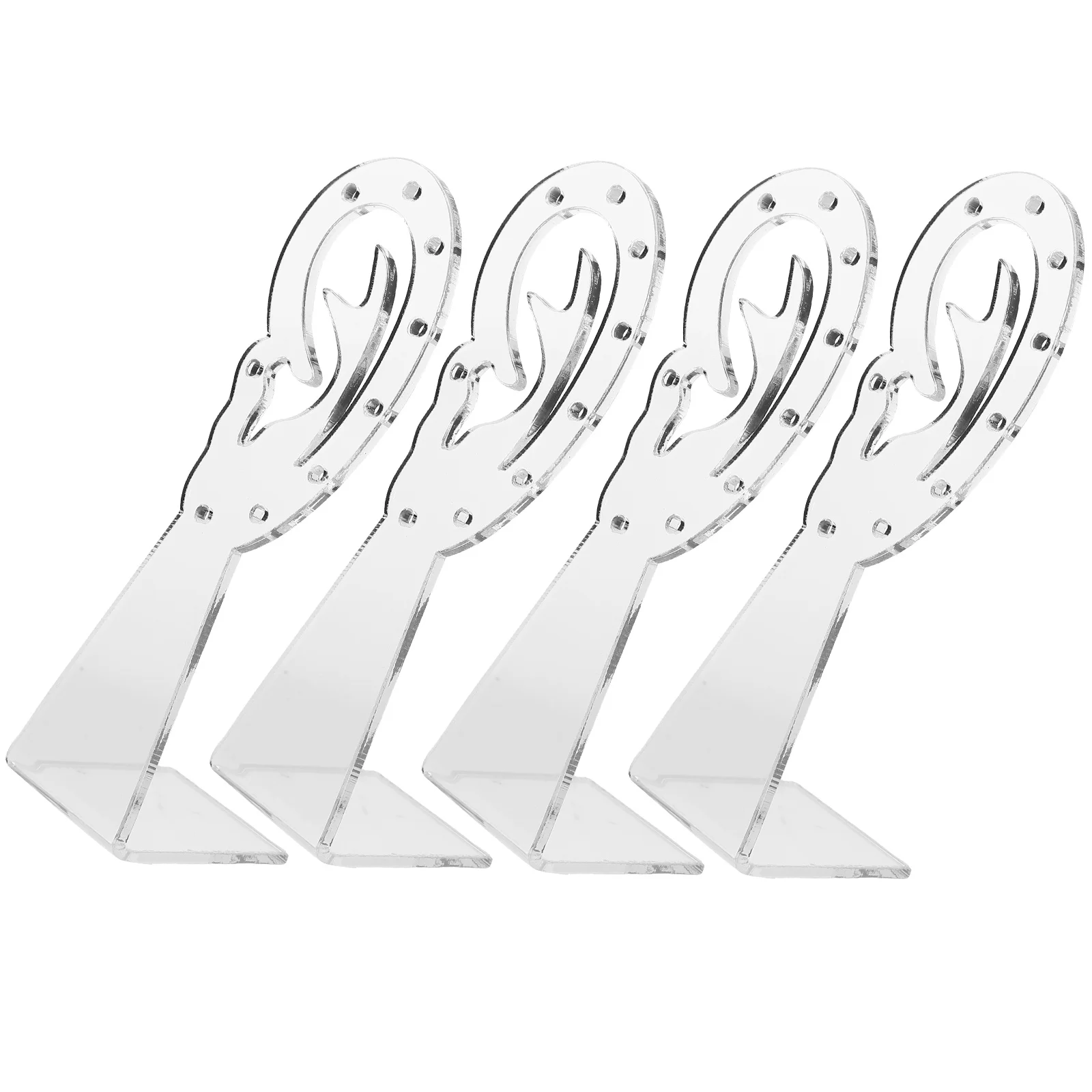 4 Pcs Ear shaped Acrylic Earring Display Stand 9 Holes Jewelry Rack ganizer Safe Reusable lasting Stable Base Compact Size