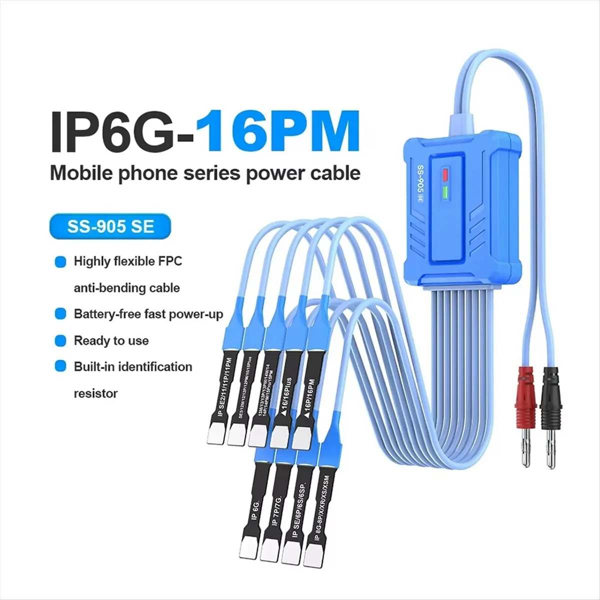 (A91P] High-Quality SS-905 SE for Repair Cable - 6G/7/8/X/11/12/13/14/15/16PM Anti-Burn Power Test FPC Cable