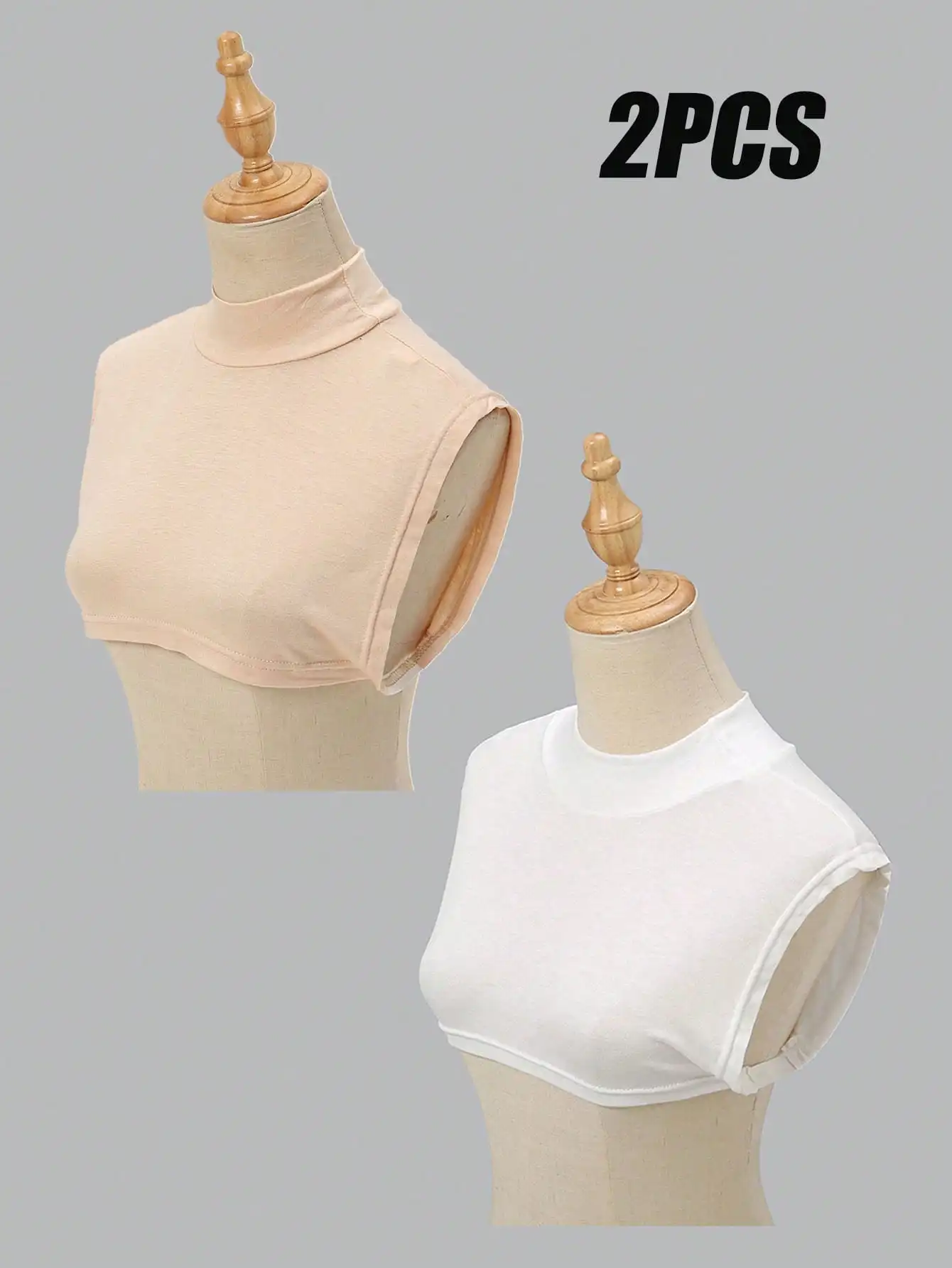2/Pcs Modal Square Fake Collar Soft Elastic Modal Detachable Collar Solid Color Turtleneck High Inner Neck Cover Women Scarf