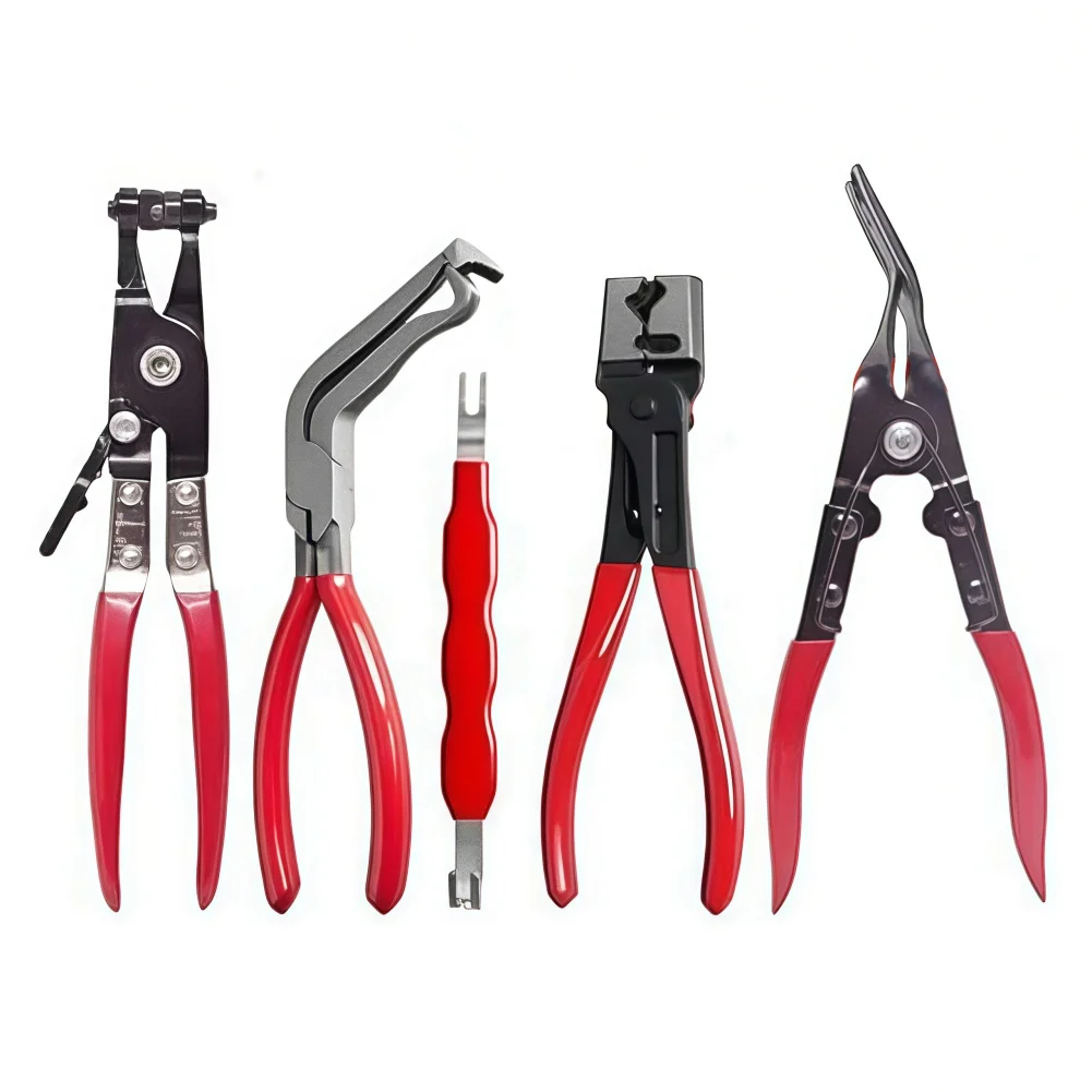 

5PCS Hose Clamp Pliers Automotive Electrical Disconnect Pliers Hose Clamp Trim Clip Fuel Line Disconnection And Removal Tool Kit