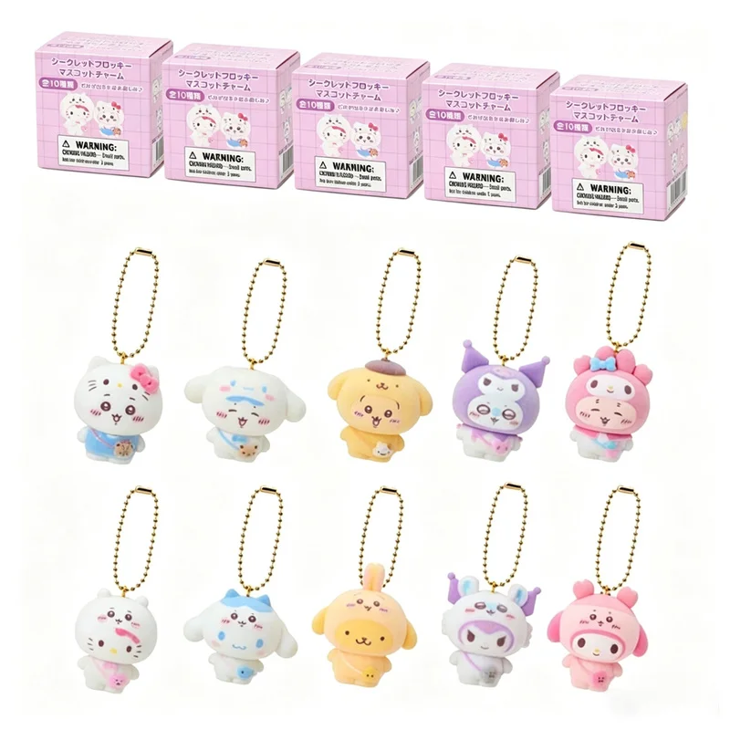En stock: Caja sorpresa de colgantes mini de Sanrio Co Chiikawa, Pompompurin, Usagi, Cinnamoroll, Hachiware, Kuromi, Momonga, lindo colgante de juguete para regalo.