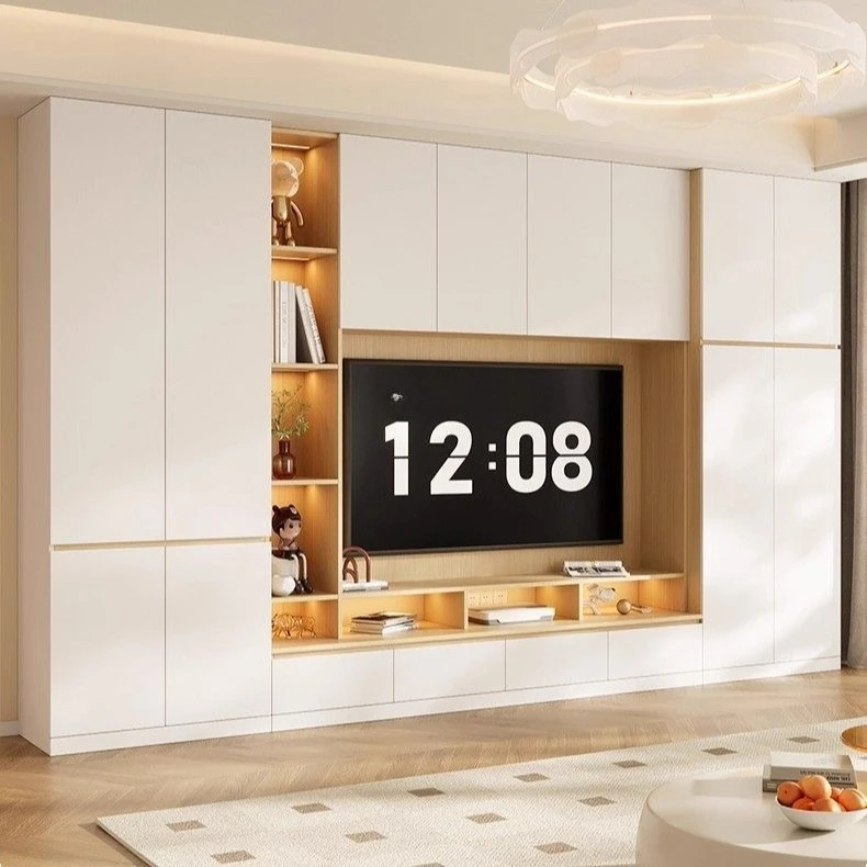 TV cabinet background wall cabinet integrated living room home simple modern full wall storage locker combination cabinet