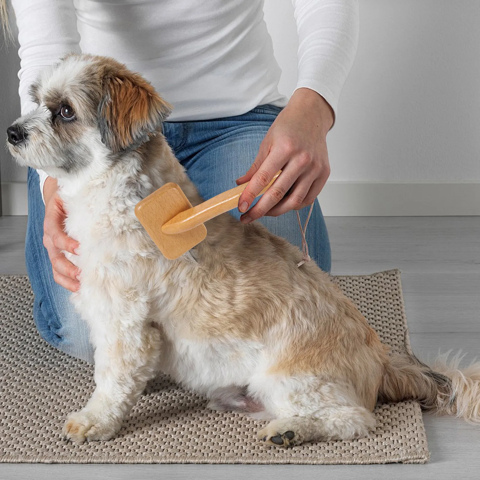 Slicker Brush Self Cleaning Pet Grooming - Самоочищающаяся деревянная расческа для собак, щетка