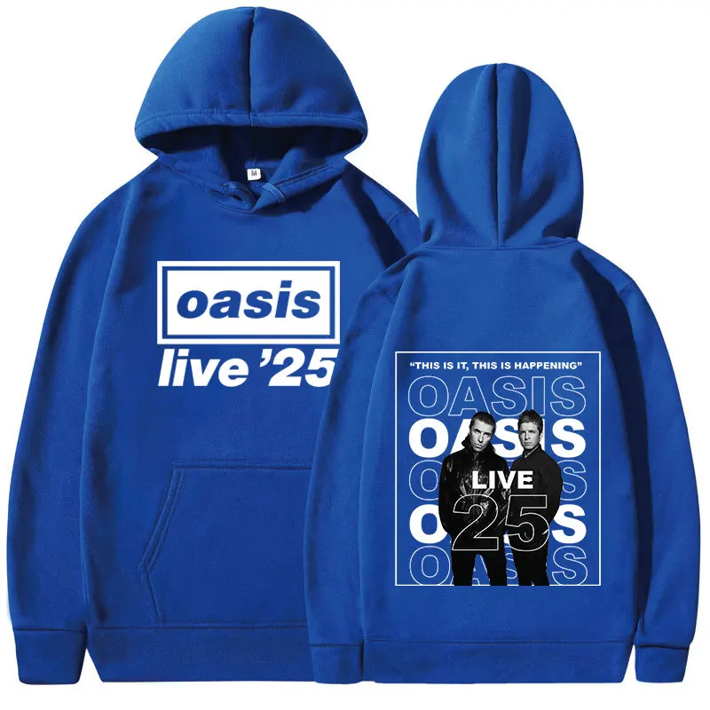 2026 Unisex O-Oasis Live 25 Tour Print Hoodie Rockband Streetwear Herren Damen Casual Pullover Sweatshirt – Detail 7