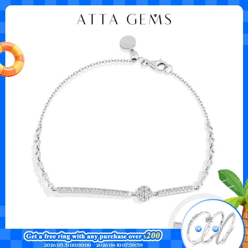 

ATTAGEMS Full Moissanite Bracelets Original S925 Sterling Silver Adjustable Women’s Bracelet Simple Fine Jewelry Birthday Gifts