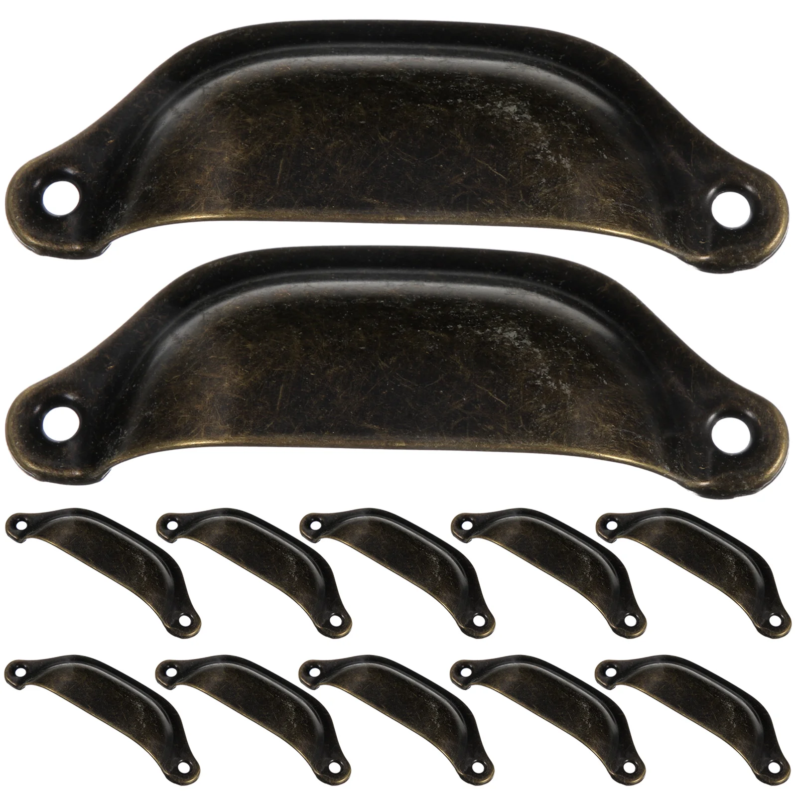 

12 Pcs Green Bronze Handle Kitchen Cabinets Drawer Handles for Cupboards Pulls Door