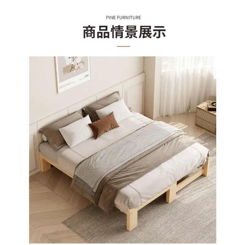 Household solid wood folding bed Small apartment bedroom telescopic Portable push-pull bed Simple splicing bed