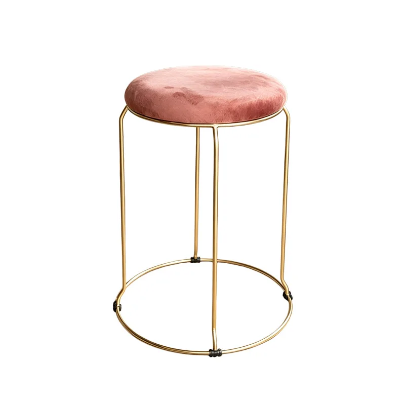Titanium steel stool 46cm high solid four-column titanium stool, household living room dining table soft surface reinforced