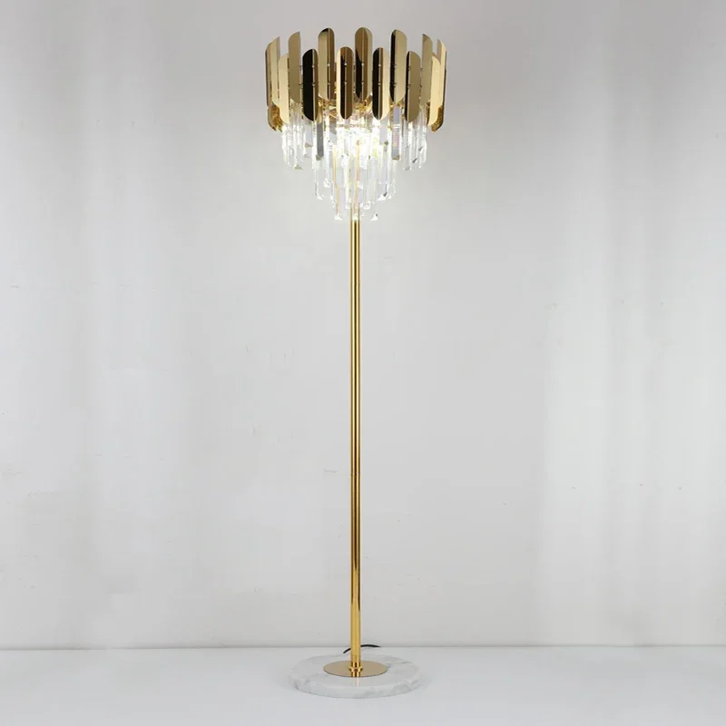 Imagem -02 - Modern Crystal Floor Lamp Led Stand Light Gold Fixtures Decoração do Quarto Interior Home Decor Sala de Estar Sala de Jantar Luxo