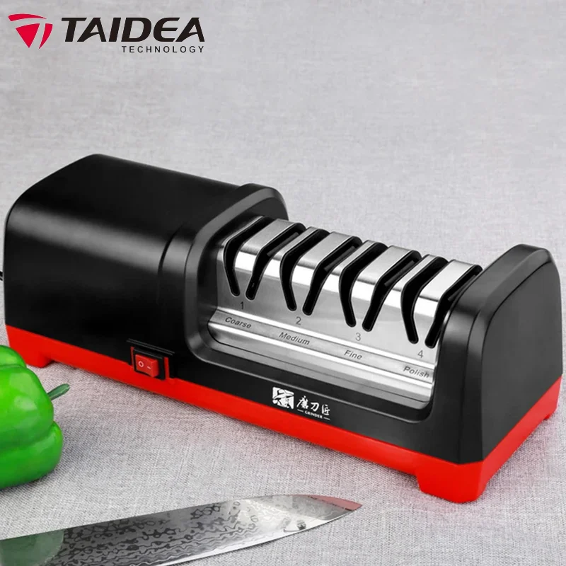 TAIDEA Professional 4-Stage Diamond Electric Knife Sharpener Precision Sharpening for Kitchen Hunting & Chef’s Knives Heavy
