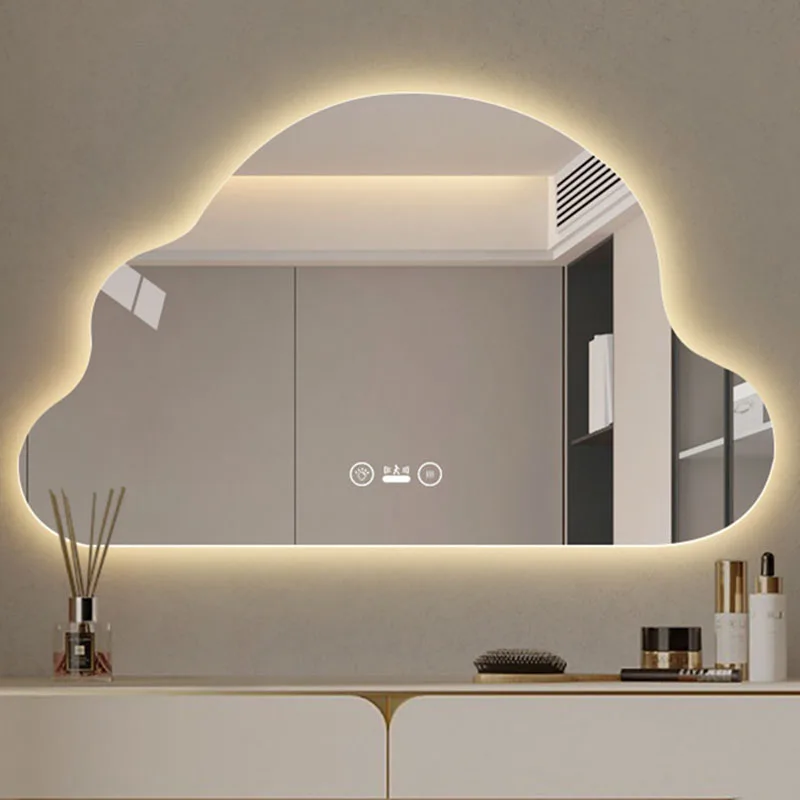 r*-Cloud Funky Mirror Wall Modern Wavy Makeup Accessories Decoration Aesthetic Mirror Irregular Hanging Espelhos Home Products