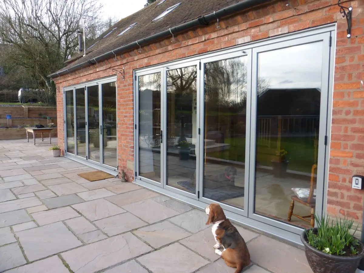 Villa Double Glazed Aluminum Glass Folding Door Thermal Break Patio Bifold Doors Accordion Folding Door with Narrow Metal Frame
