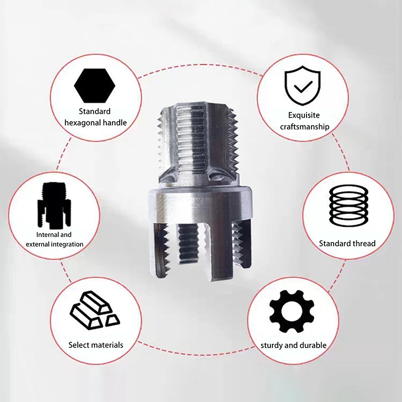 1/2 "3/4" PPR Threader Integrado Ferramenta de Rosqueamento de Tubo Externo Interno Broca Elétrica Compatível Kit de Tuberância de PVC