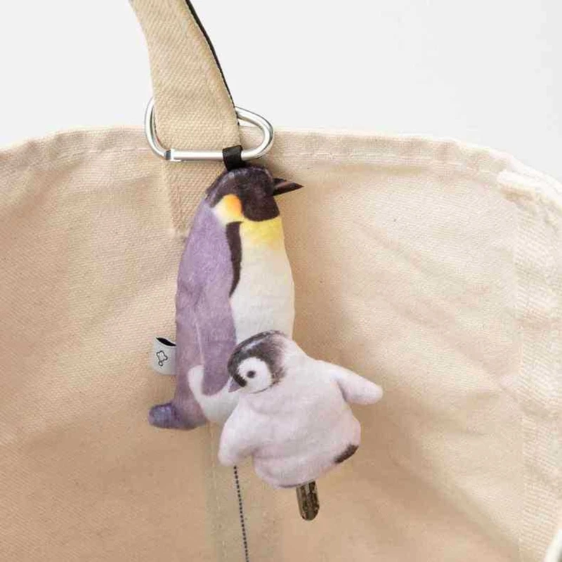 Plush Doll Keyrings Mother and Children Animal Pendant Keychain Seal/Penguins/Otters Key Chain Versatile Bags Accessory