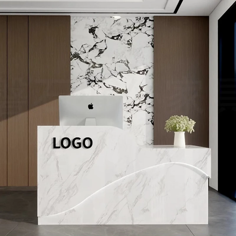 

Luxury Small Beauty Salon Reception Desk Unique Drawers Creative Reception Desks Bureau De Réception Moderne Office Furniture