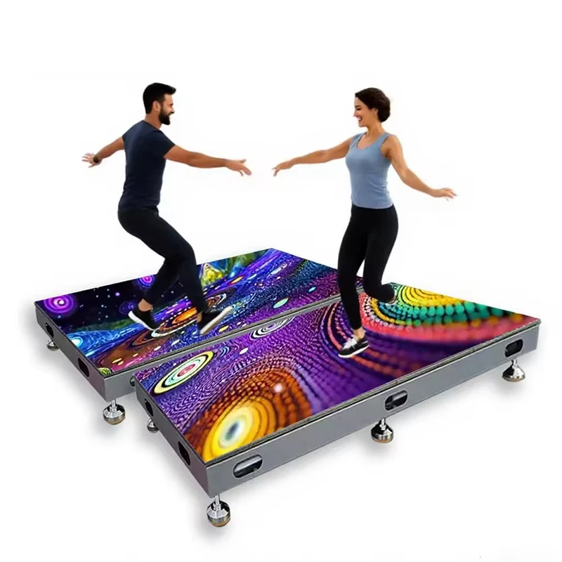 LED Floor Screen High Load Bearing Interactive LED Tile Display Stage Floor Screen for Events Rental