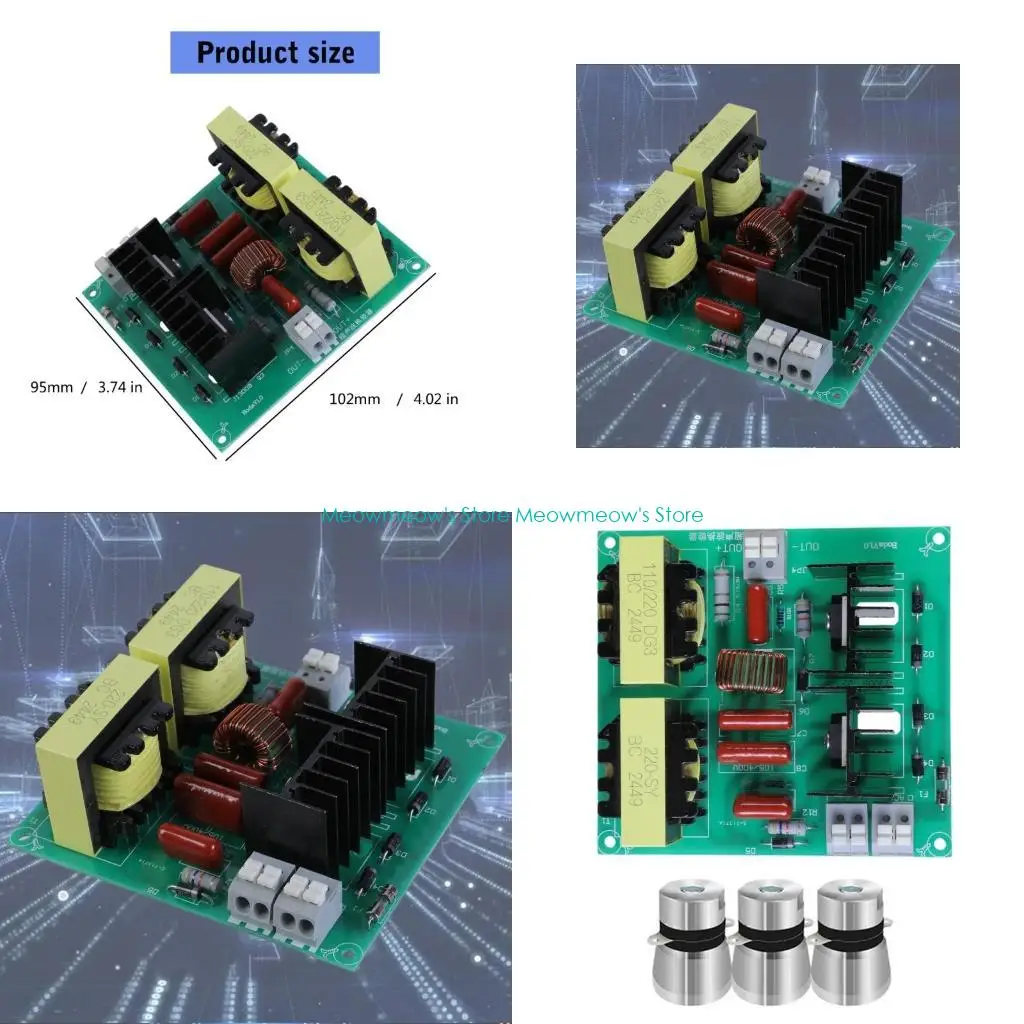 

W91A High Power 150W Ультразвуковая чистящая плата PCB Ward с 3 транс -дадрами для очистки автомобильных деталей