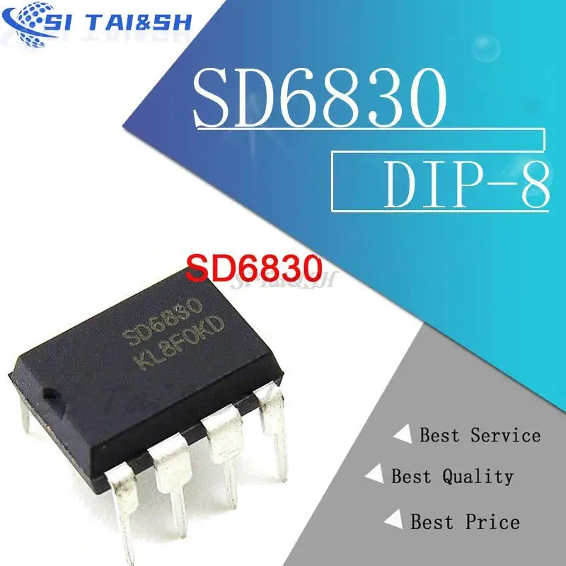 10pcs SD6834 DIP-8 SD6834 SD6835 SD6832 SD6830 SD6864 Built-in high voltage efficiency switching Current mode PWM+PFM controller