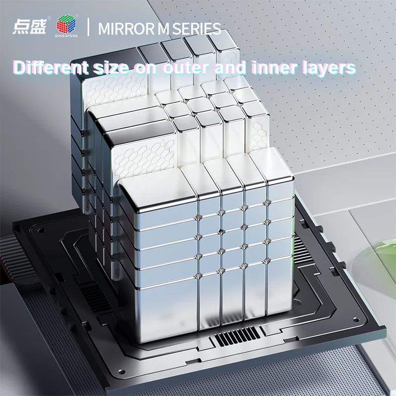 DianSheng – Cube magique magnétique miroir 5x5, 5x5x5, revêtement moulé, sans autocollant, Puzzle de vitesse professionnel, jouets cadeaux
