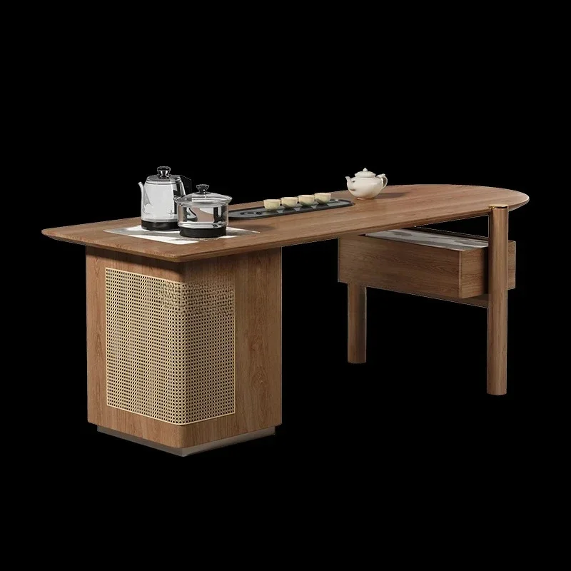 

New Chinese tea table, high-end light luxury modern high-end living room home Zen style ash wood tea table