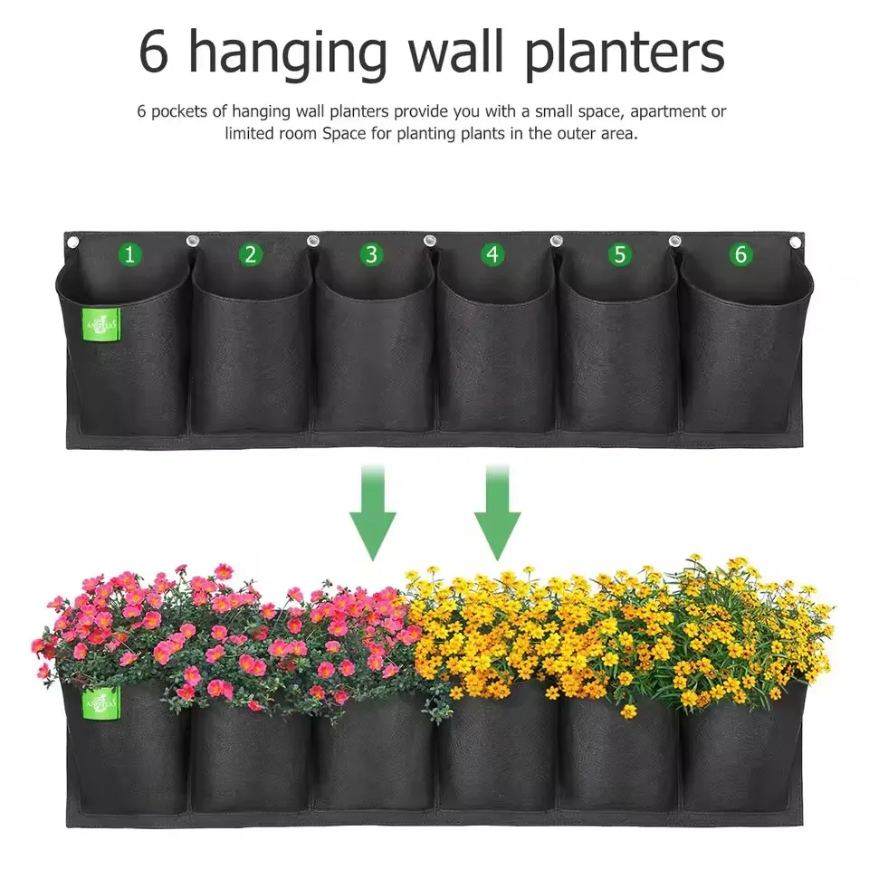 Felt Planting Bag, Wall-Mounted Flower Growth Bag, Nonwoven Fabric Green Wall Felt Planting Bag gallery 3