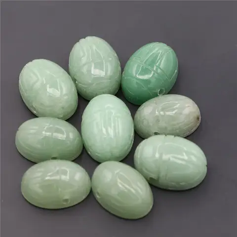 New Design Natural Crystal Beetle Green Aventurine Pendant Bracelet Stone Hand Polished Cute Animals for Women Gift Wholesale