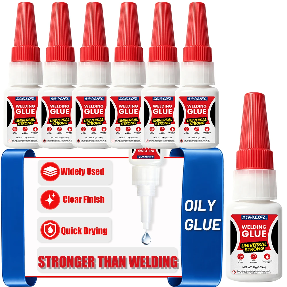 LOOLIFL Welding Glue 10g Super Strong Quick-Drying High-Strength Transparent Multi-Purpose Repair Glue For Metal Wood Rubber DIY