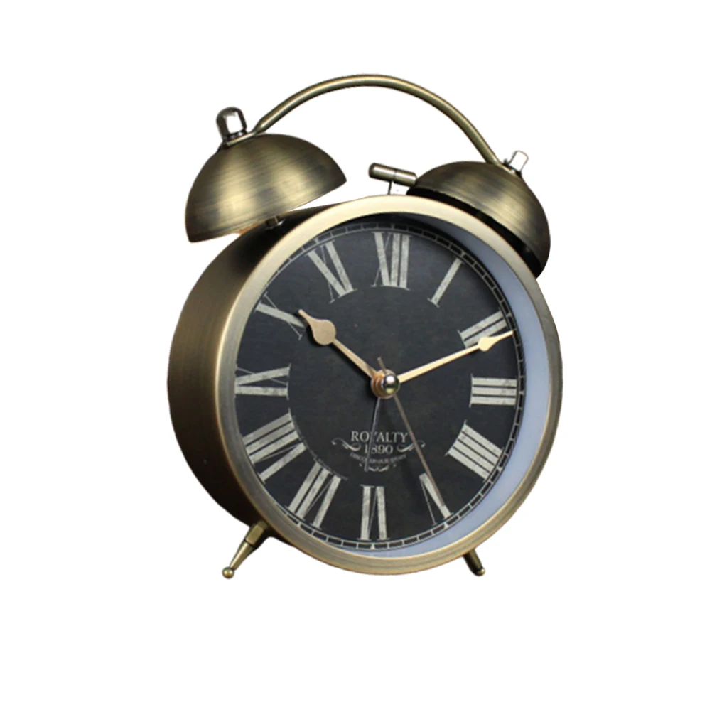 

Alarm Desk Material Ring Table Table Metal Creative Metal Alarm Clock Bell Desk Clock TableDecoration Gift