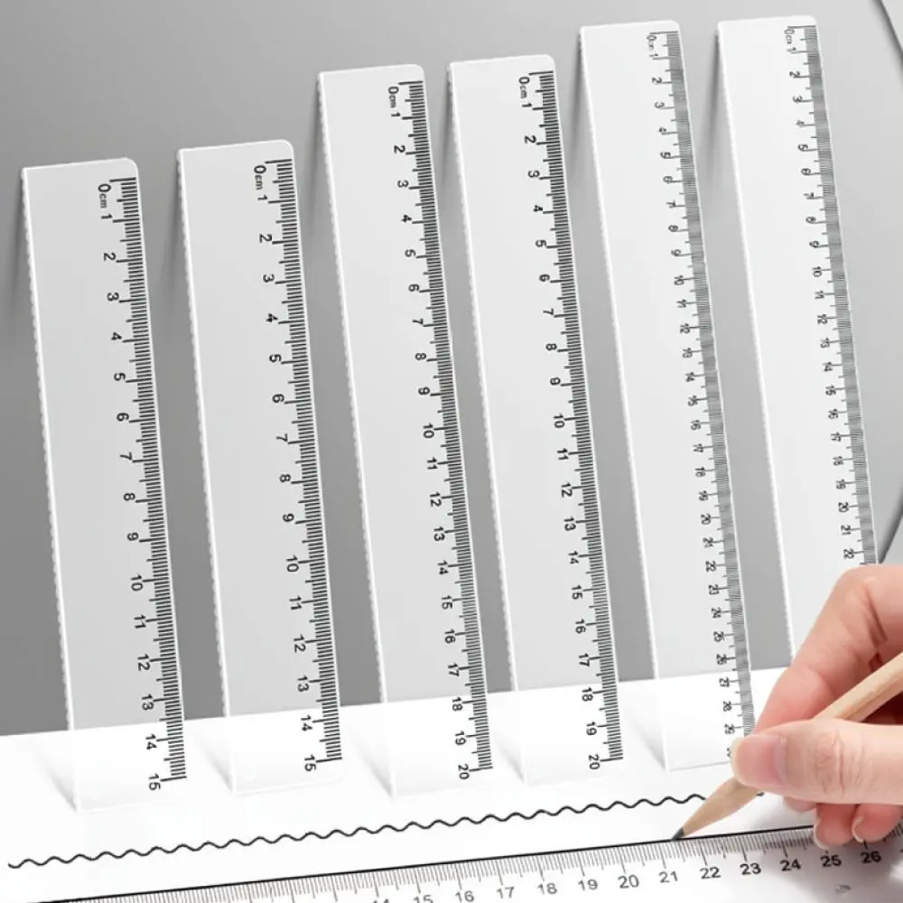 Accurate Transparent Drafting Ruler Plastic Measuring Gauge Clear Scale Stationery For School Student Office Math Work