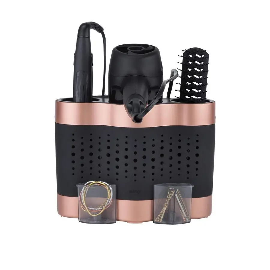 

Styling Dock Silicone Mat Hair Tool Storage, Hair Dryer Holder Organiser Rose Gold and Black
