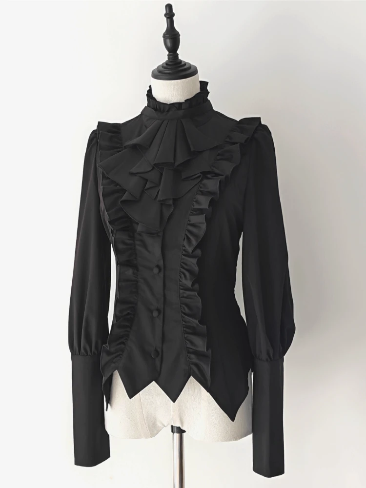 - Ode to Nobility - Gothic Lolita Mutton Sleeve Shirt, Detachable Jabot by Nightingale Girl PRE ORDER / 2 months view 5