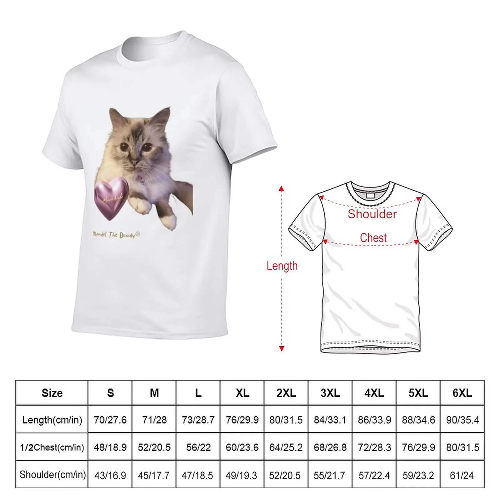 Birman Cat MandelTheBeauty - Mandel 3. T-Shirt oversized t shirt graphic t shirts T-shirt short Anime t-shirt Men's t-shirts