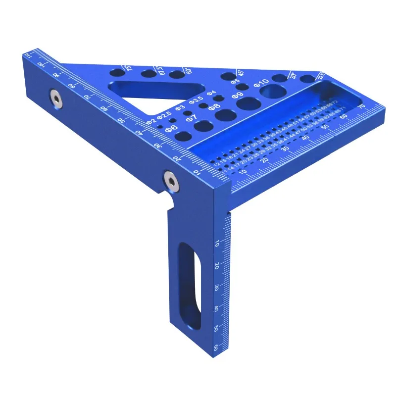 For New Woodworking Square Ruler Triangle Ruler with Hidden Pin, Multi-function, Aluminum Alloy Scribing Scale Measuring Tool