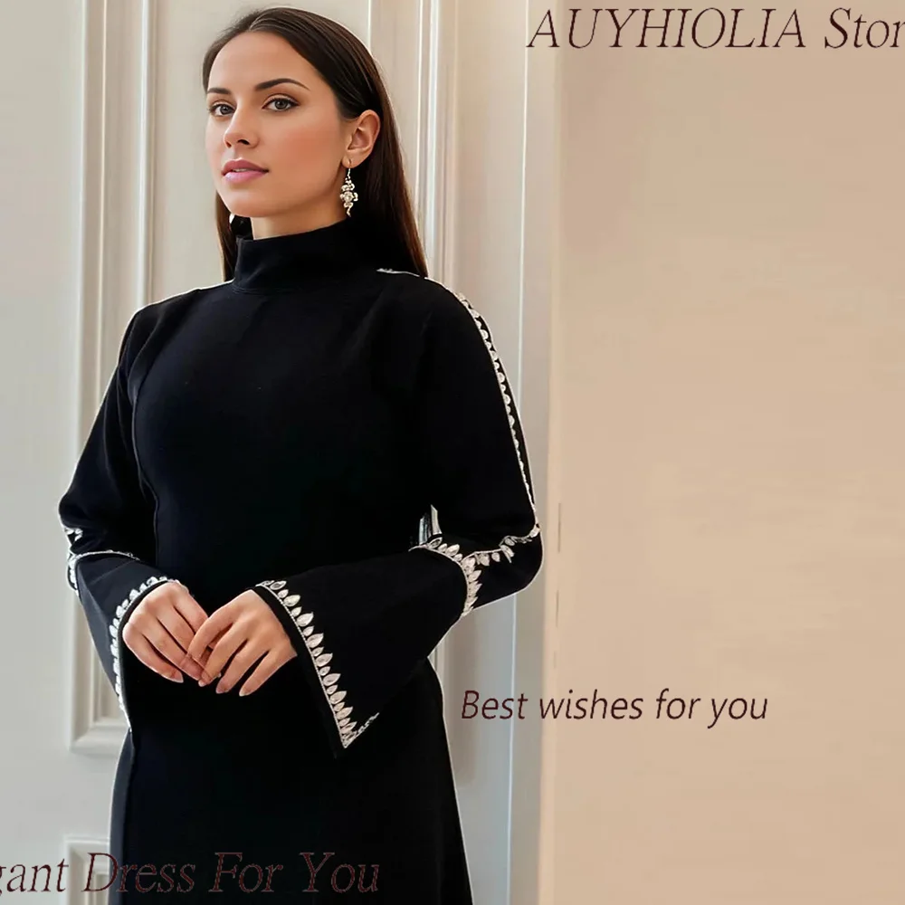 Luxury Crystal Evening Dress For Sexy Women 정장원피스 Vestidos de festa Elegant Side Slit Full Sleeve Cocktail Prom Gown 2024