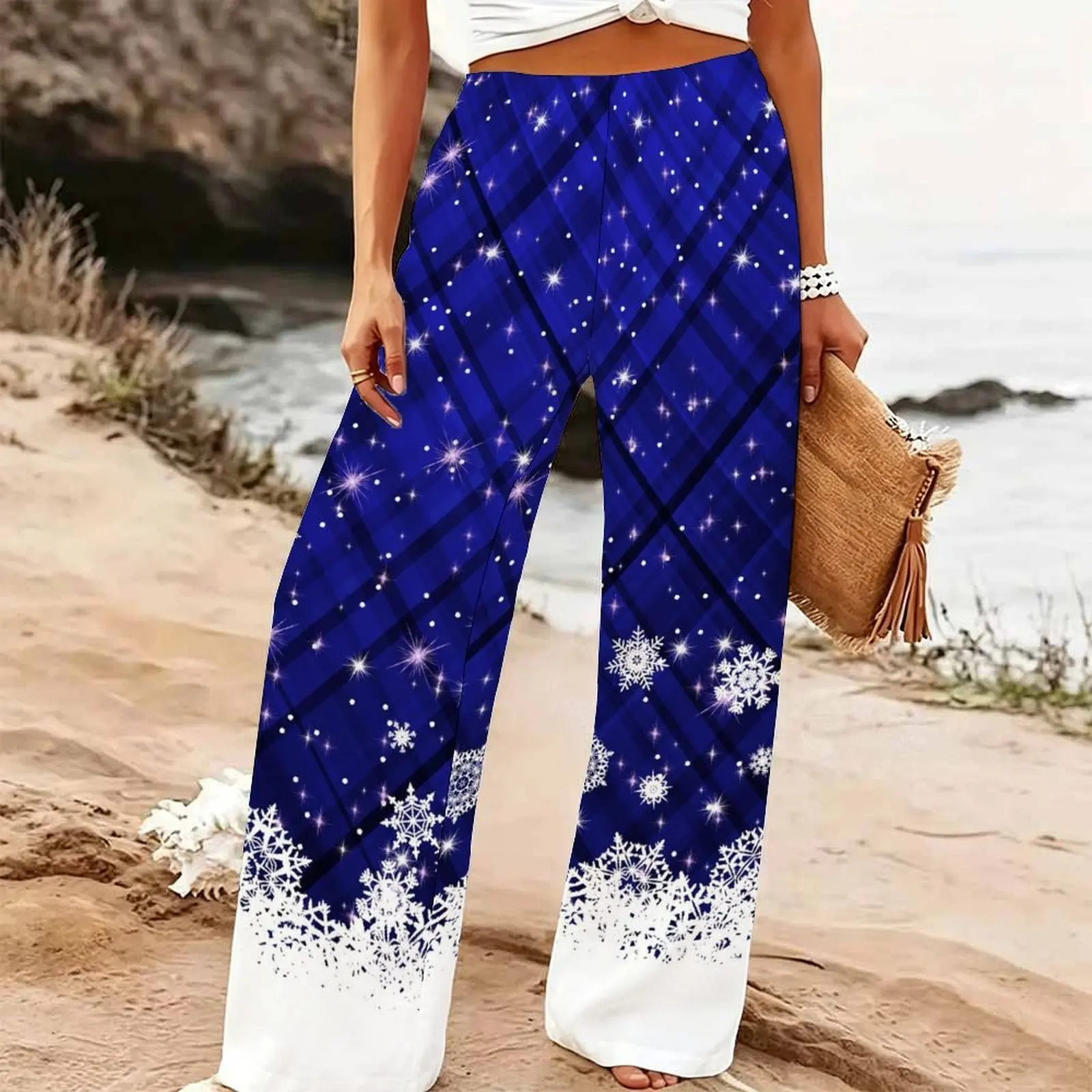 Printed Mopping Pants Christmas Pants Winter Women's Everyday Retro Trousers Slim Jogger Pants Autumn Loose Yoga Pants