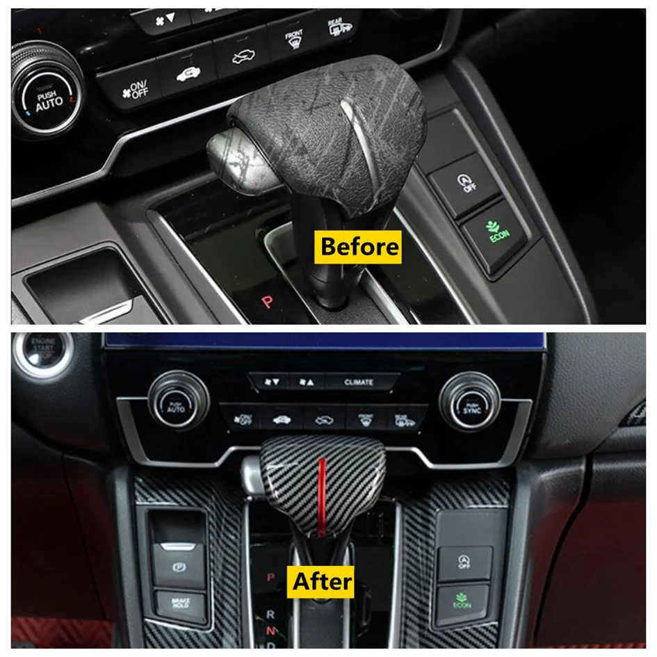 

Transmission Gear Shifter Knob Head Handle Decoration Frame Cover Trim For Honda CR-V CRV 2017 2018 2019 2020 Car Accessories