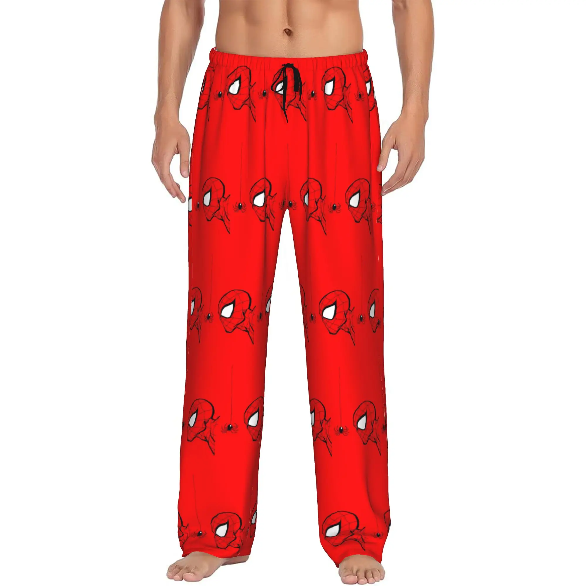

Custom S-Spider Man Pajama Pants Men's Sleepwear Lounge Sleep Bottoms Stretch with Pockets