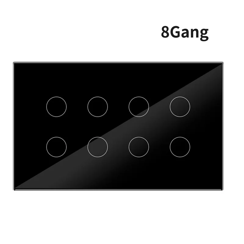 ABGN WIFI Smart Touch Licht Wand Schalter Interruptor Glas Panel 8 Gang Tuya Smart Leben Für Alexa Google Hause Langlebig schwarz