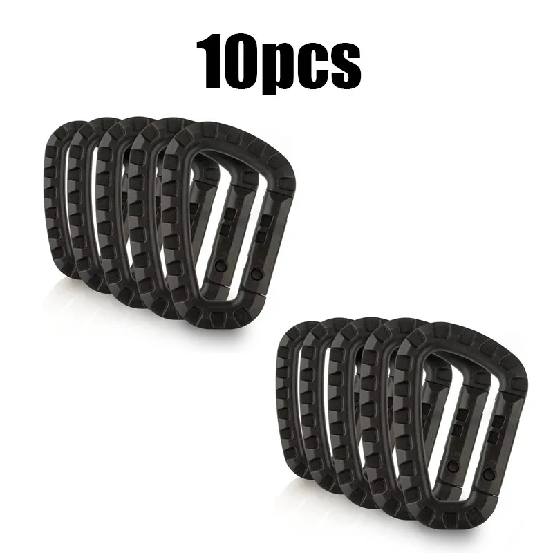 5/10/15/20 stücke Taktische D-Form Kunststoff Karabiner Mit Harter Feder Snap Clip ITW Schlüsselbund Getriebe Haken für Outdoor Camping Werkzeuge