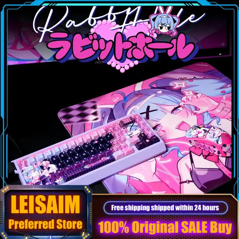 

Anime Rabbit Hole Theme Keycaps for Mechanical Keyboard Transparent Cherry Side PBT+PC Custom Gaming Keyboard Accessories Gift