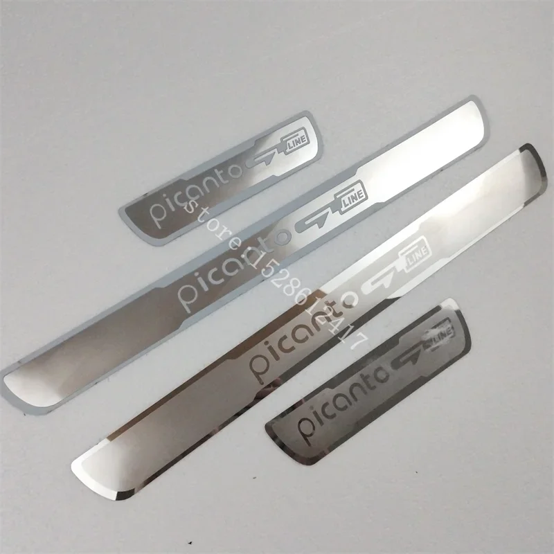

For Kia Picanto xline X line Auto Accessories Stainless Steel car Door sill Trim Styling Car Scuff Guard Strip 2013 2017 2019
