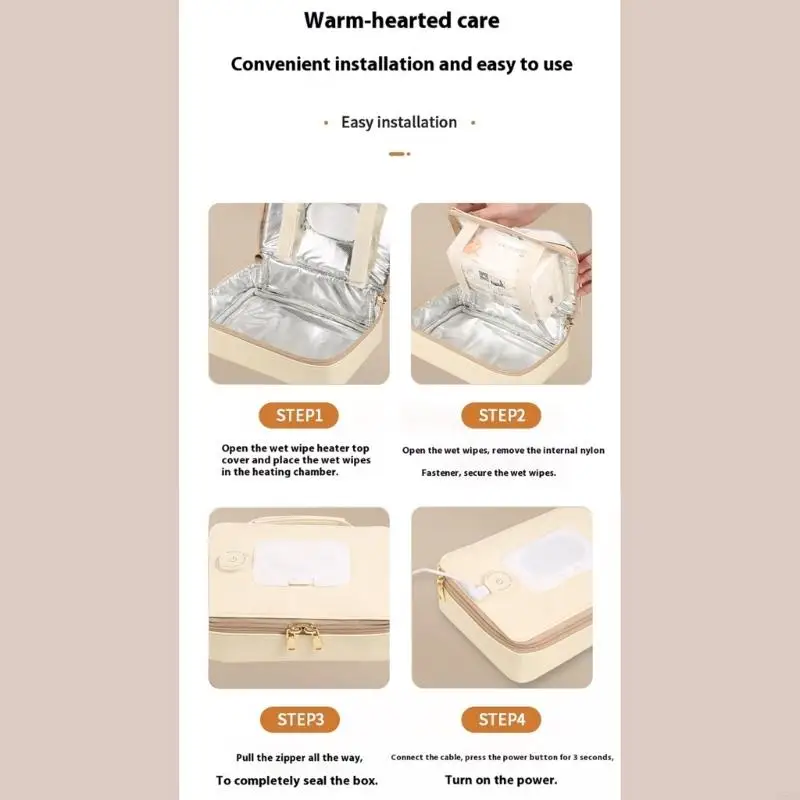 D5QA Pasgeborenen Baby Veeg warmer met 40 ° C/45 ° C/55 ° C Optie Lichtgewicht Constante temperatuurregeling Doekjes Verwarming