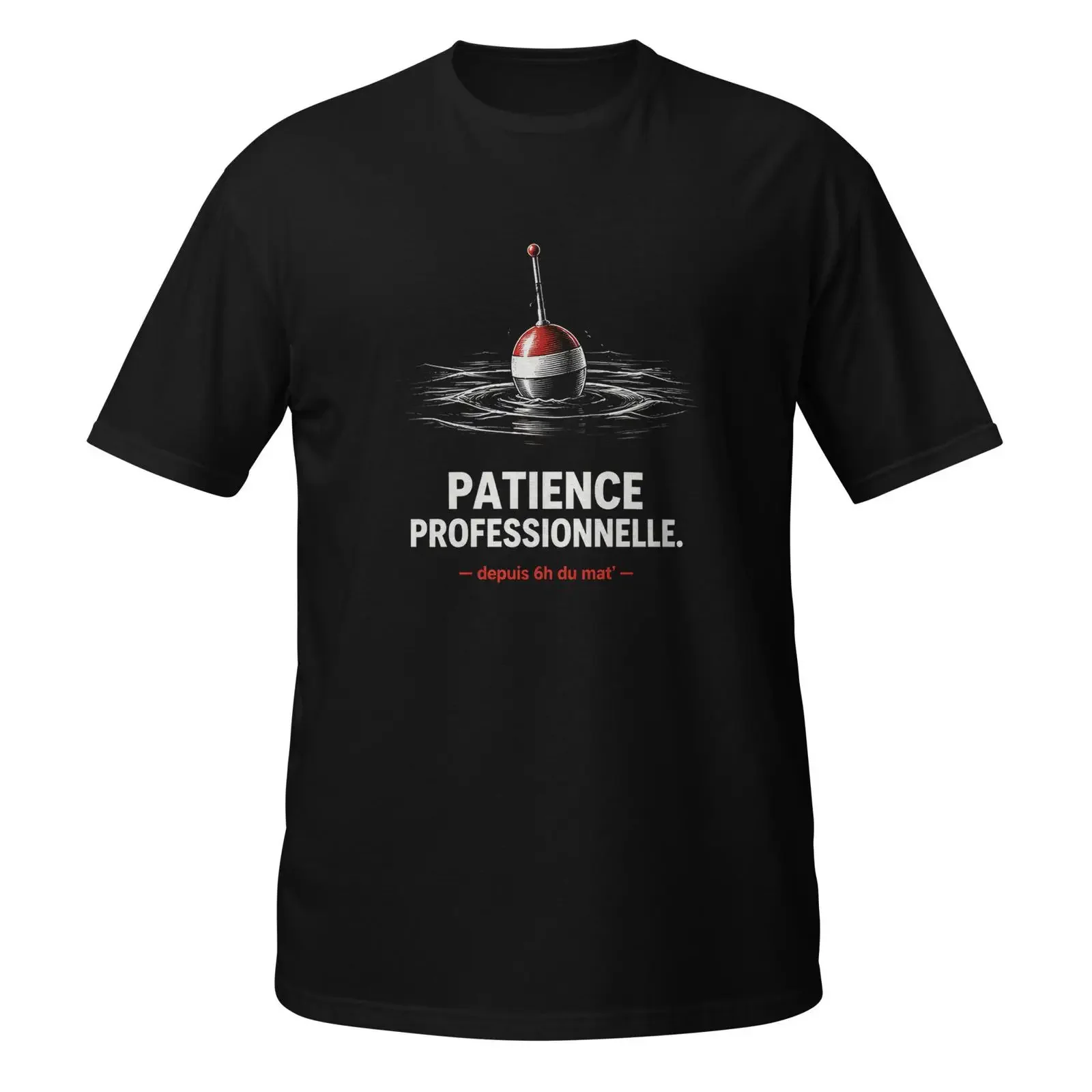 Professional Patience Fishing T shirt Illustrated Float Humorous Men's for Dad vintage Washed Top For Everyday Wear graphic