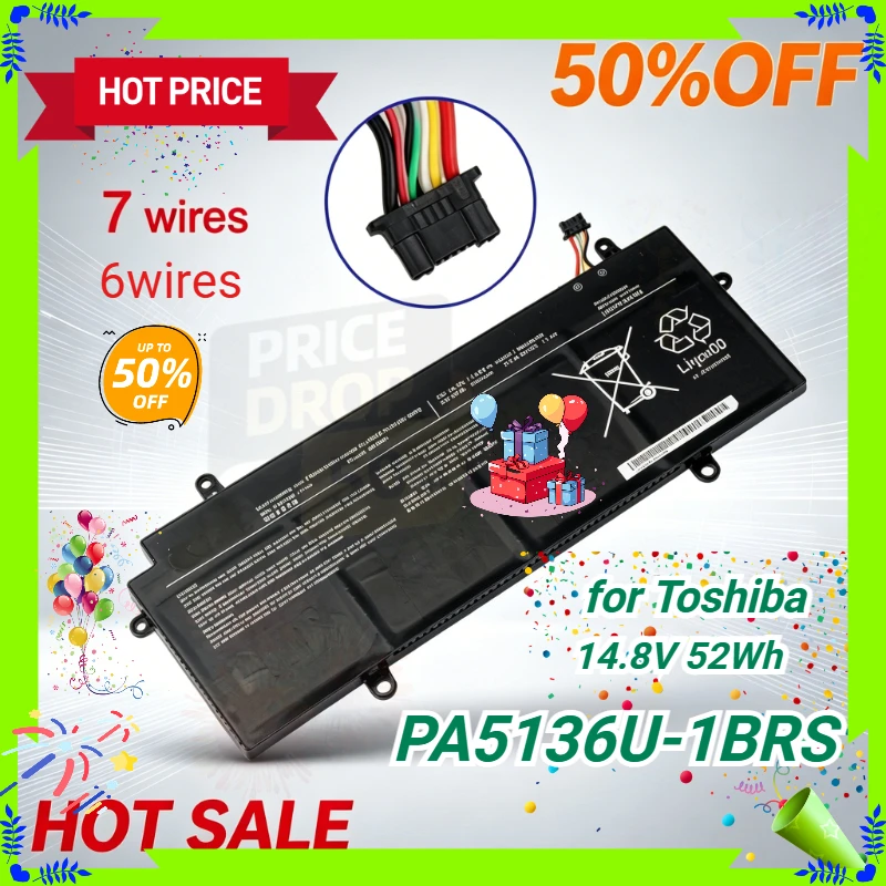 

PA5136U-1BRS 14.8V 52Wh Replacement Laptop Battery for Toshiba Portege Z30 Z30-A Z30-AK04S Z30-A1301 Z30-B K10M Z30-C PA5136U