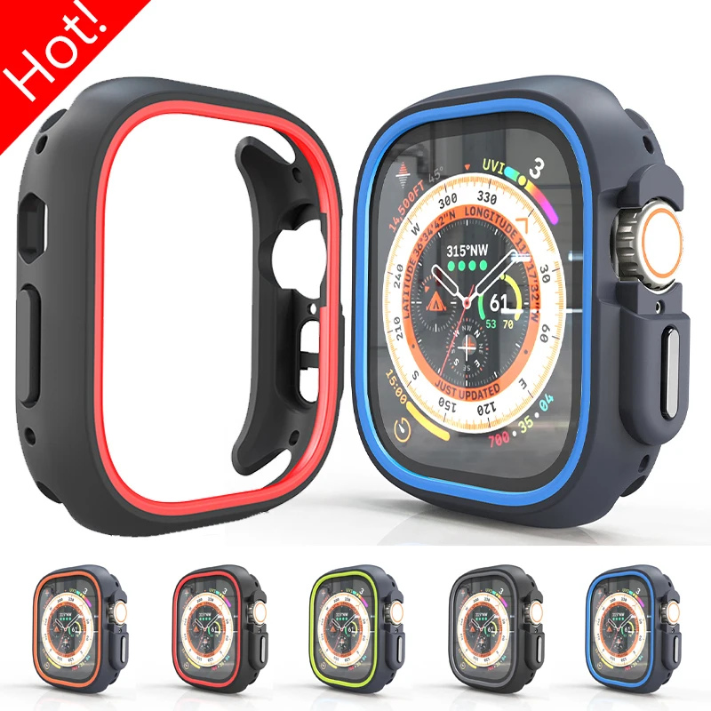 Case for Apple Watch Ultra 2 49mm 44mm 45mm 41mm TPU Protective Case Silicone Bumper Cover Shell for IWatch Series 9 8 7 6 SE 5