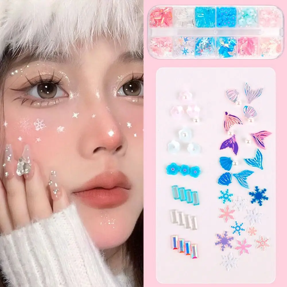 蝶の花パールフェイシャル装飾パッチかわいいグリッタースパンコール 3D 一時的なステッカー甘い多様なスタイル