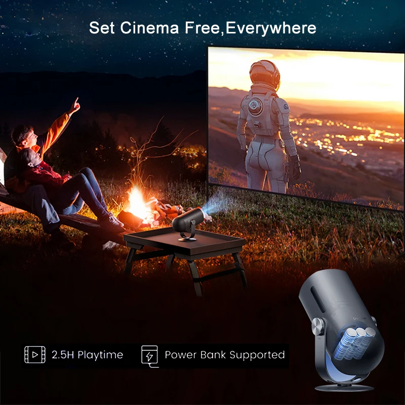 Dangbei Freedo Google TV Projector HD 1080P with Fimbal Stand Portable Home Theater Smart Beamer for Ultimate Viewing Freedom