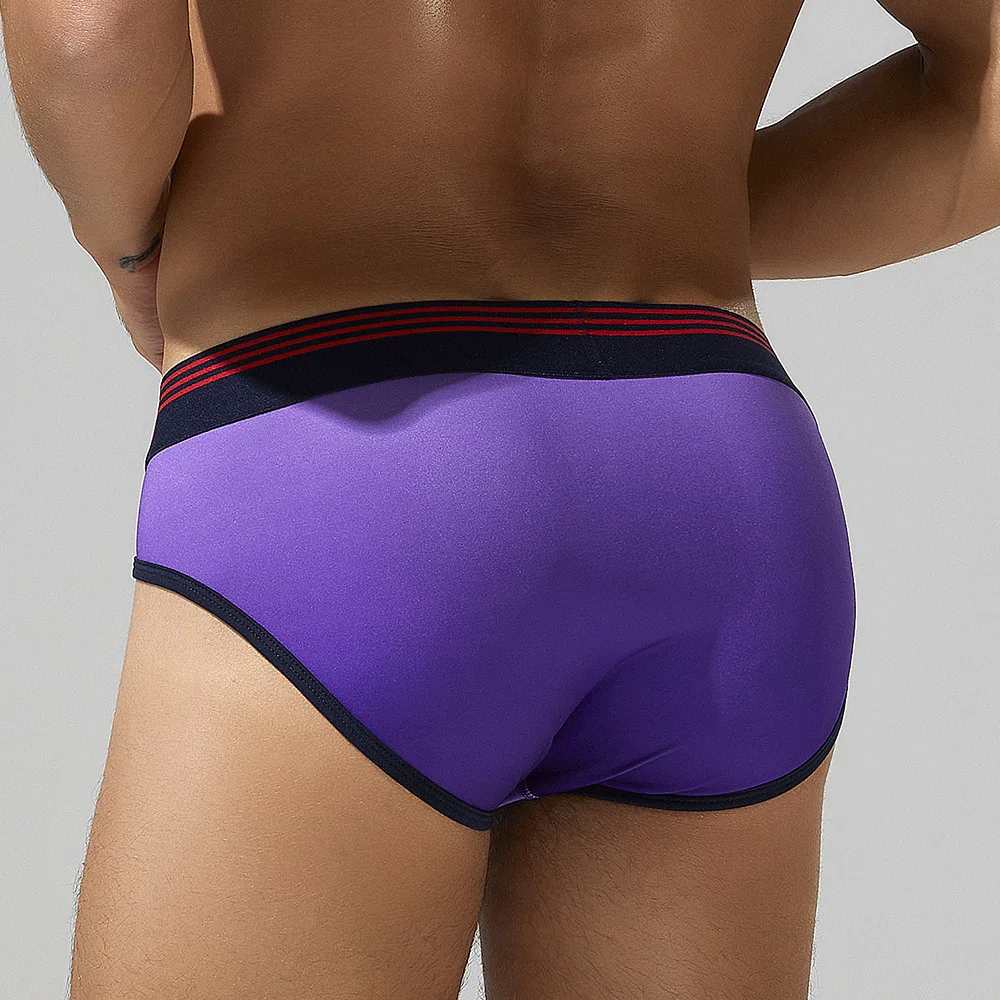 Cuecas Masculinas SEOBEAN, Moda com Gradiente, Roupa Íntima de Cintura Baixa, Roupa Íntima Esportiva Moderna