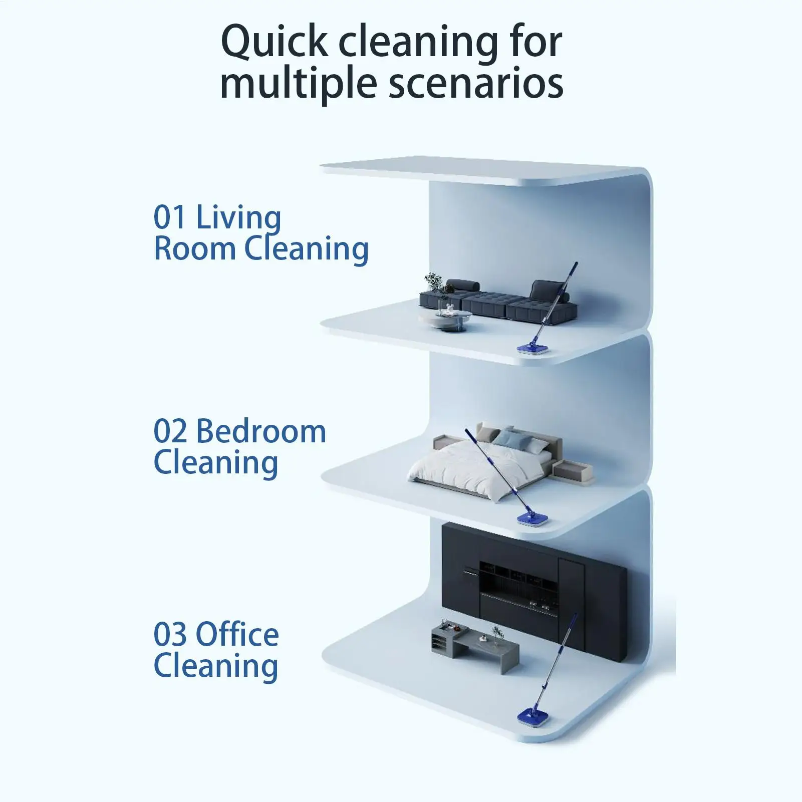 

Spin Mop And Bucket Set Dry Wet 360 Degree Rotating Microfiber Spin Mop And Bucket For Living Room Kitchen Bedroom Dining Room